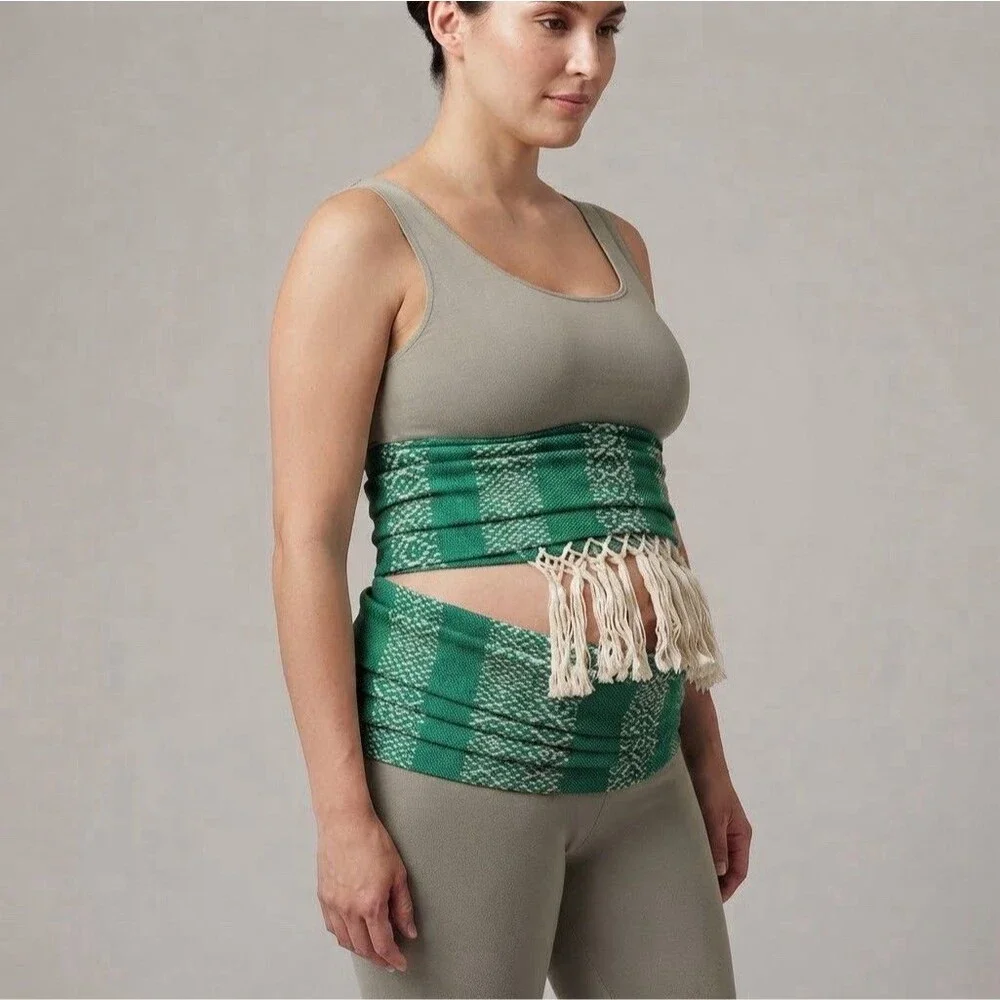 (RB2) Baby Trapoz Mexican Rebozo Scarf Emerald Green 118